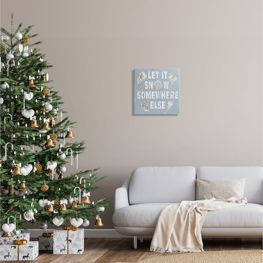 Stupell Industries Let It Snow Somewhere Else Seashells Canvas Wall Art